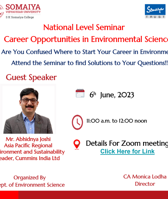 Webinar on Career opportunities in Environmental Science